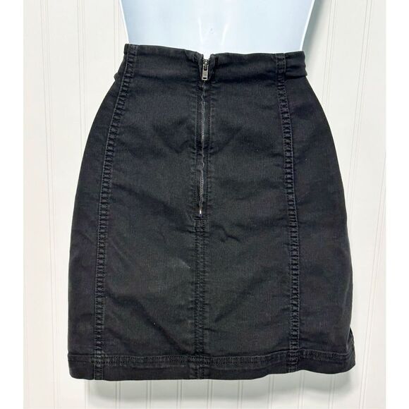 Free People Women's Modern Femme Denim Stretch A-Line Casual Mini Skirt Size 10 - Picture 3 of 7